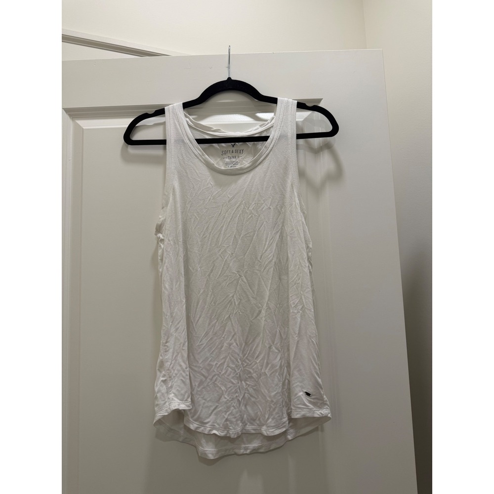American Eagle Soft & Sexy White Tank Top Scoop Neck Sleeveless Small